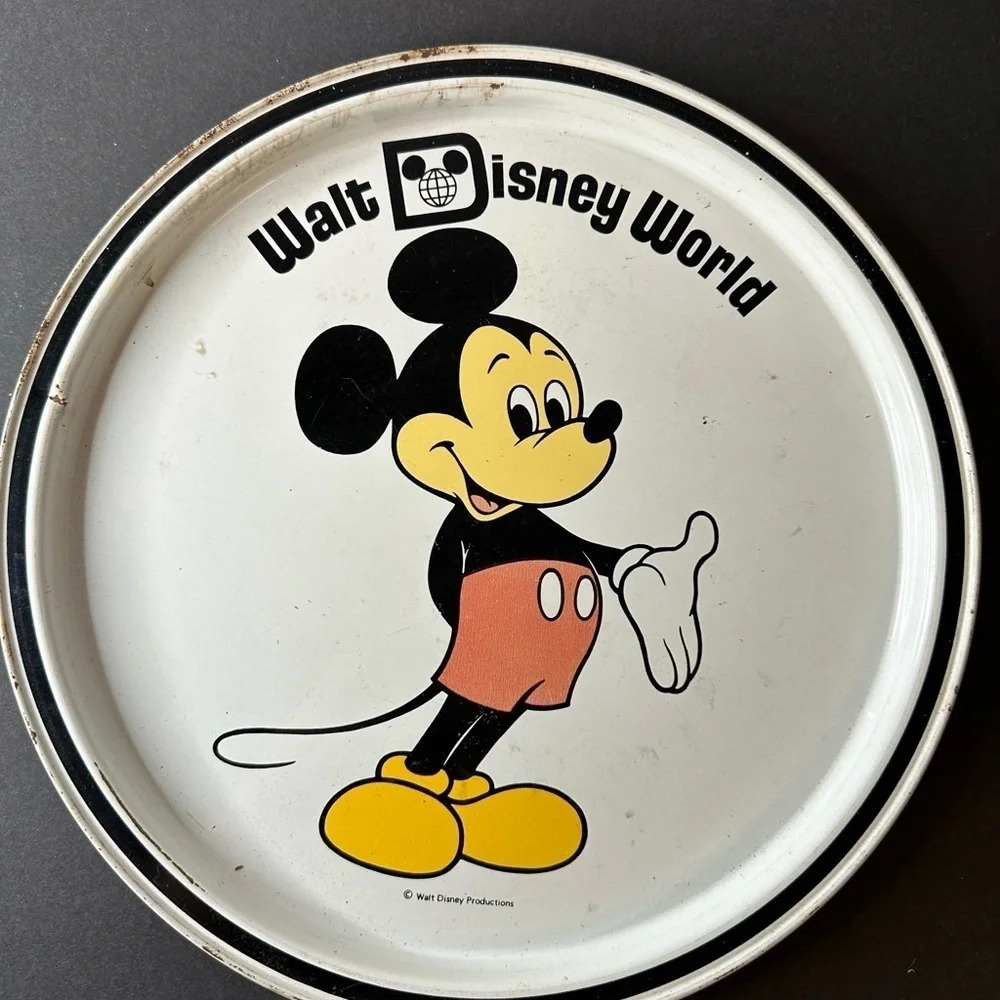 Vintage Walt Disney World Commemorative Tray Micky Mouse